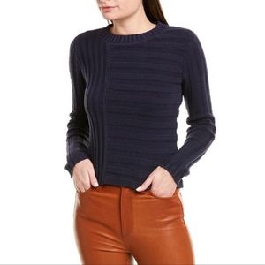 Vince Mixed Pattern Navy Sweater